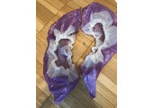 Бахилы двойные бело фиолетовые в евроблоке (3.9 гр.) 35 мкм (микрон)