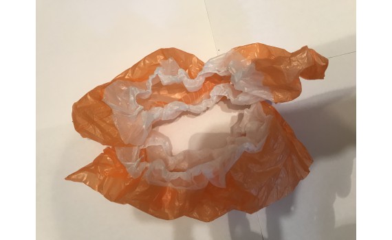 Бахилы двойные бело оранжевые в евроблоке (3.9 гр.) 35 мкм (микрон)